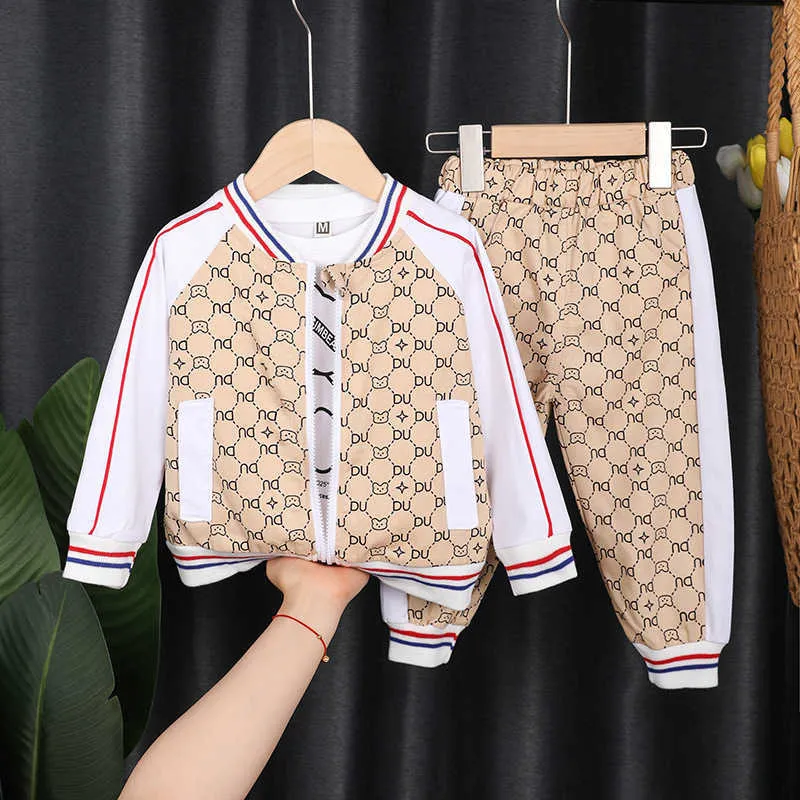 Erkeklerin İlkbahar ve Sonbahar Takım Elbise Yabancı Stil Bebek Yakışıklı Giysileri Moda Çocuk Korece Versiyonu Net Kızılötesi Set İki Parçalı Set