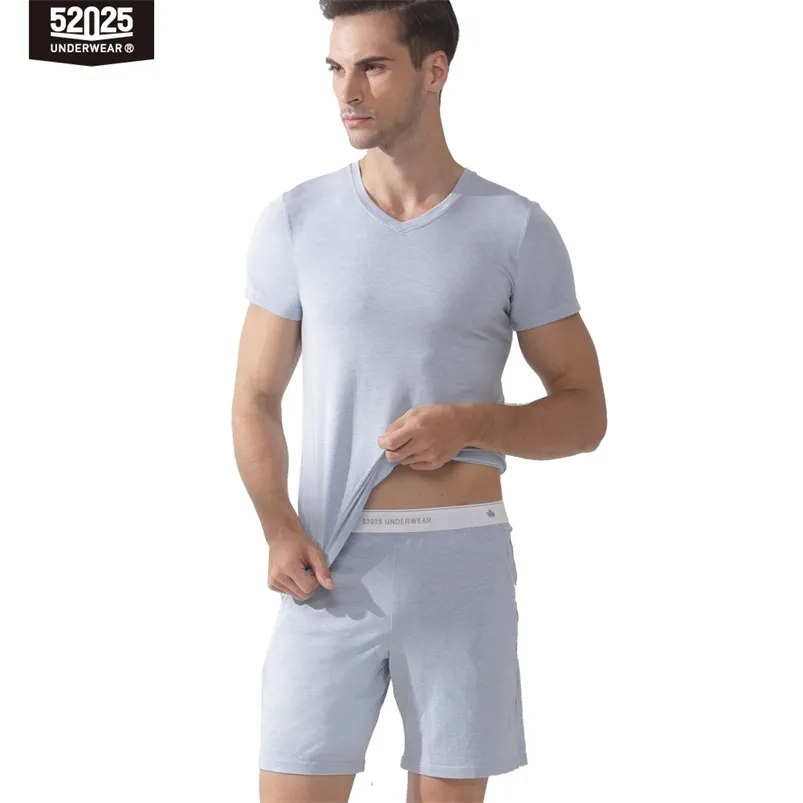 52025 Pigiama da uomo Set Indumenti da notte Modale Morbido e confortevole Pigiama da uomo Set Pigiama Abiti da casa Pijama hombre Pantaloncini da notte 210901