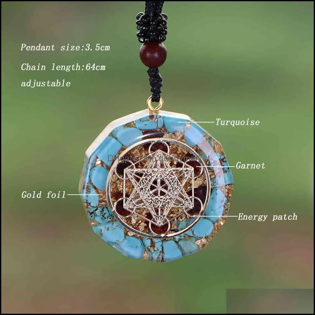 Orgonite Energy Pendant Metatron`s Cube Reiki Energy Consciousness Promote Autonomy Test Transport EMF Crystal Pendant 210323