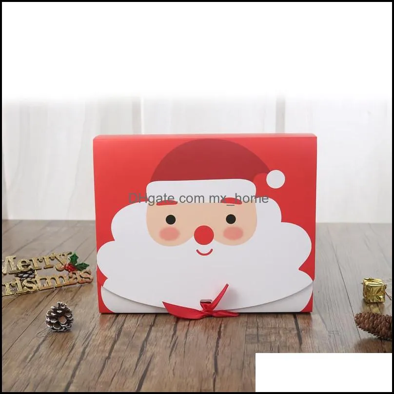 Christmas Eve Big Gift Box Santa Claus Fairy Design Kraft Paper Card Present Party Favor Activity Red Green Gifts Package Boxes