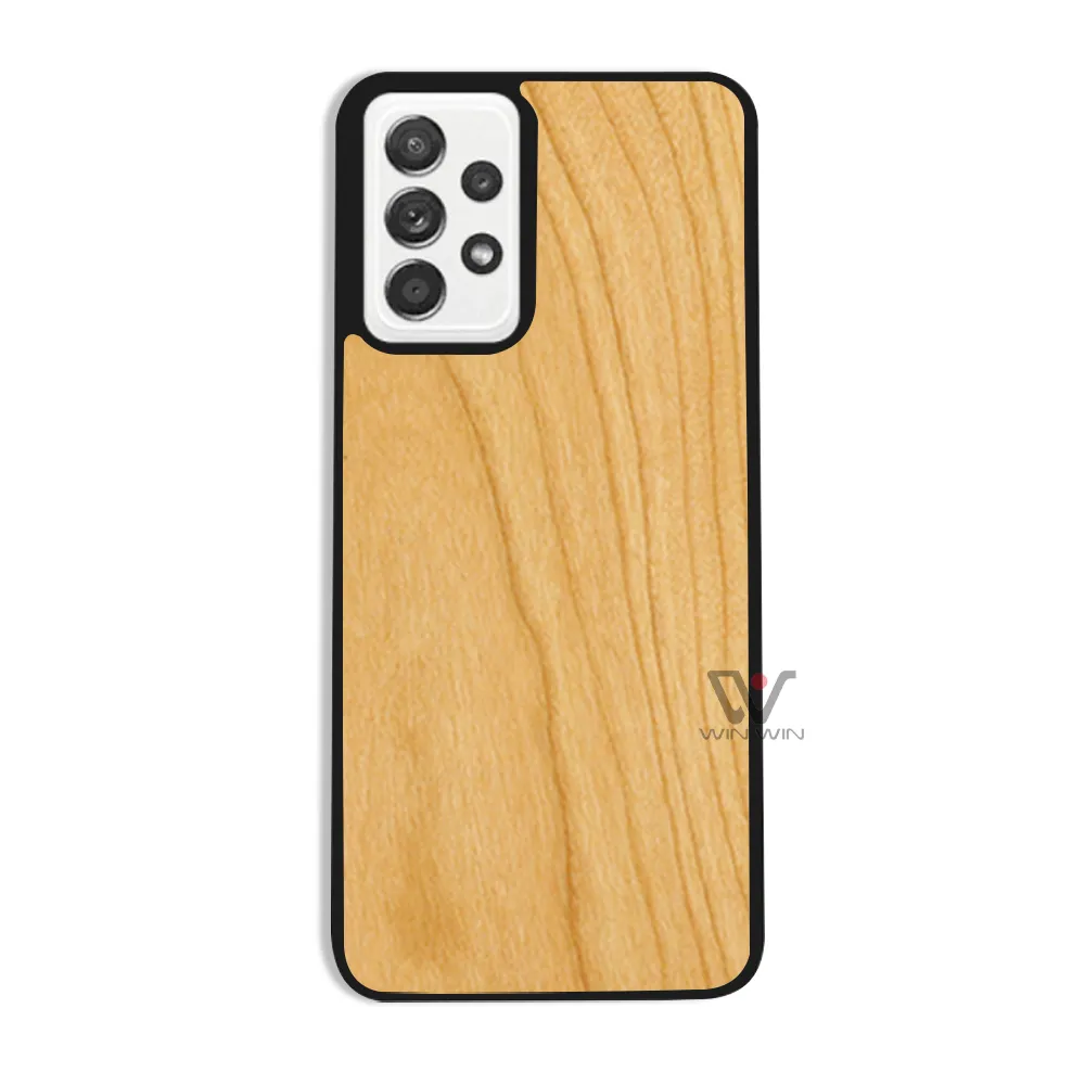 För Samsung A82 S21 Telefon Shell Fodral Natural Wood Ultra Slim Protective Wooden Cover TPU Bumper Cover Case Top-Selling Custom