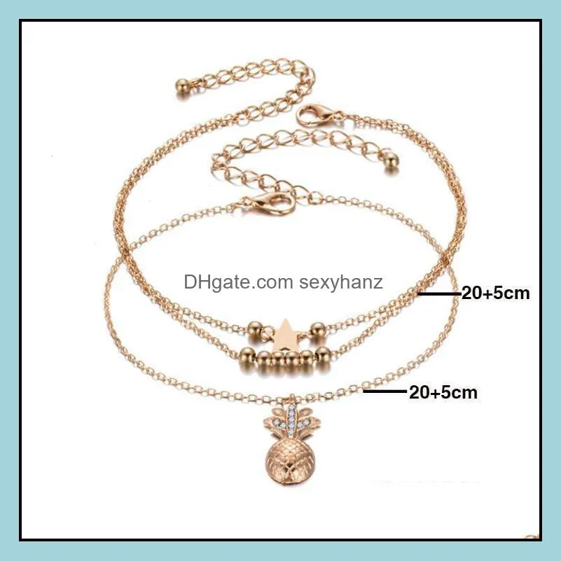 Anklets Anklet For Beach Wedding Barefoot Sandals Bridal Shoes Sandel Chain Test Stretch Bead Jewelry Foot