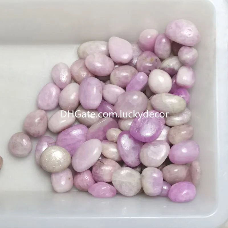 Kunzite naturale Burattato Pietra Arti e Mestieri Lucido Alta Energia Guarigione Reiki Spodumene Cristallo Quarzo 15-25mm Pietre Preziose Irregolari Collezione di Gioielli