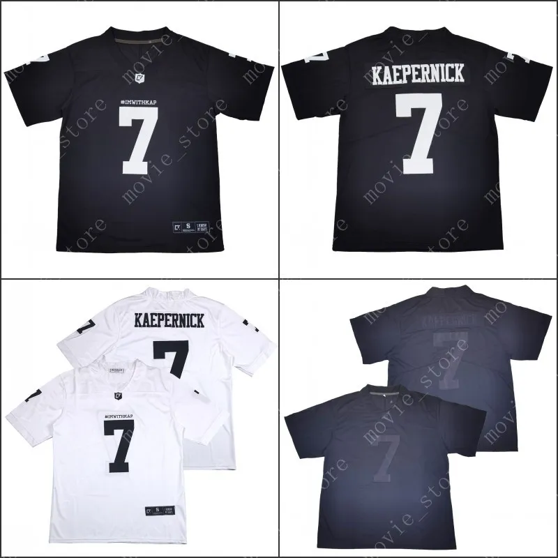 남자의 #imwithkap # 7 콜린 Kaepernick Im Kap American Football Jersey Stitched