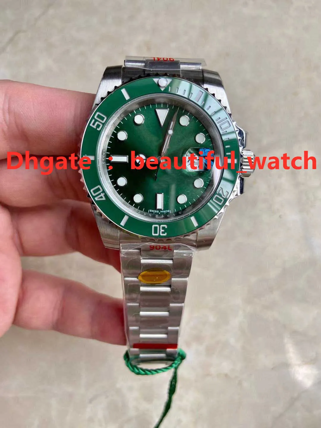 N 최고 품질 남성 시계 V12 Green Luxury Watch 3135 Super Automatic Mechanical Movement 904L Steel Steel Case watchband sub Ultimate 버전