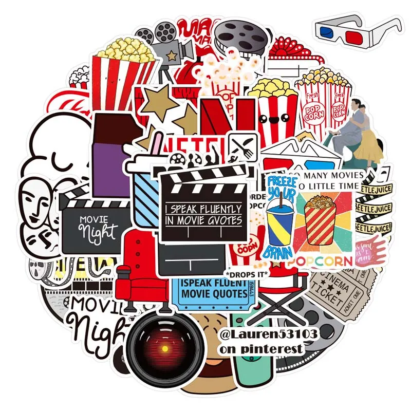 50 шт. Фильм ночь наклейка Cinme Party Sticker Cartoon Graffiti Diy Sticker