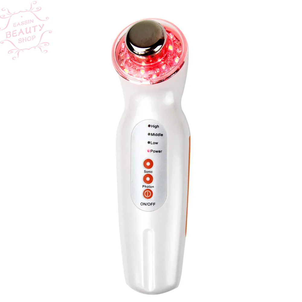 Ultrasonic massager facial photon LED terapia de luz antienvelhecimento de pele de levantamento de pele de beleza