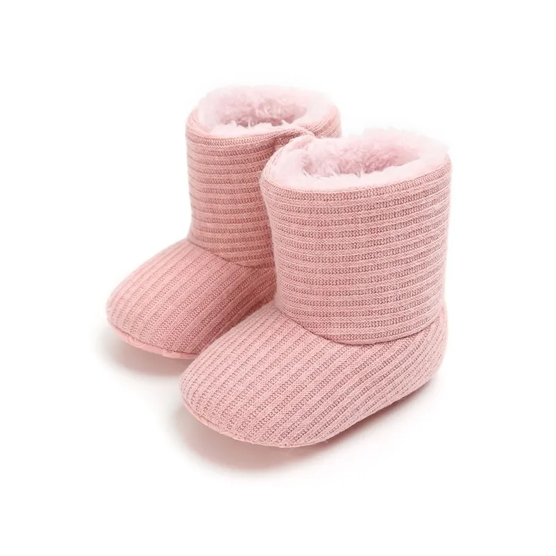 Botões de bebê recém-nascido encantador linda garota morna menino inverno toddler primeiros caminhantes de algodão conforto macio antiderrapante infantil berço sapatos 210326