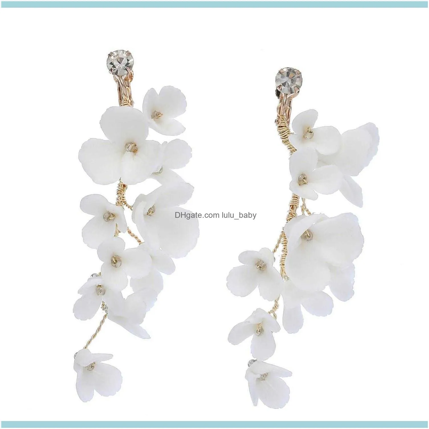 Porcelain Flower Bridal Long Comb Accessories Handmade Women Crown Fashion Hair Jewelry For Wedding Prom