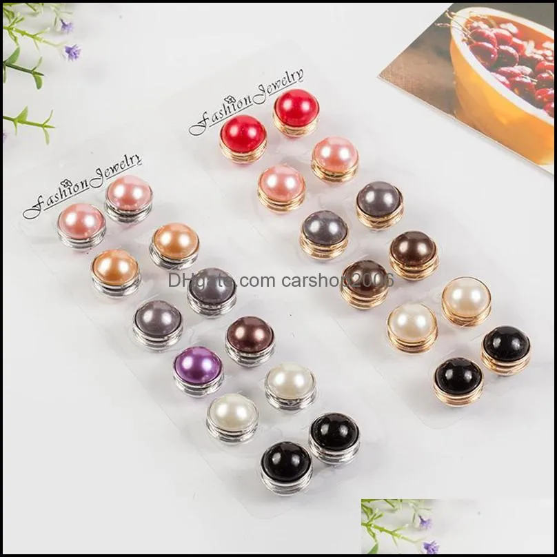 Pins, Brooches 2pcs Muslim Strong Magnet Metal For Women Pearl Round Hijab Pins Magnetic Safety Pin Scarf Buckl Fashion Jewelry