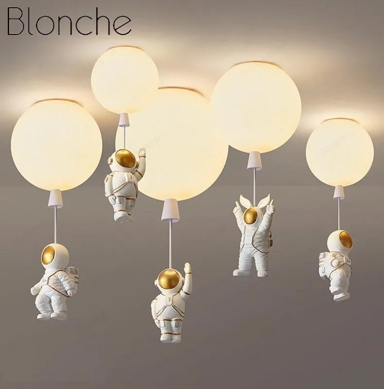 Deckenleuchten Nordic LED Lampe Cartoon Astronaut Ballon Kinder Jungen Schlafzimmer Kreatives Zuhause Wohnzimmer Korridor Dekor