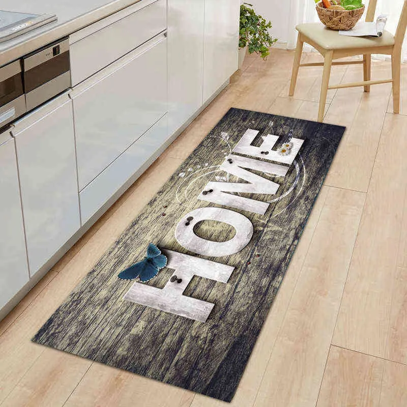 Kitchen Mat Entrance Doormat for Living Room Non-slip Bathroom Bedside Floor Home Decor Long Print Washable Modern Carpet