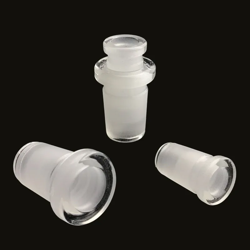 2 Style Mini Glass Bong Adapter Converter Vattenpipa 10mm hona till 14mm hane 18mm tjock Pyrex oljerigg adapter för rökning