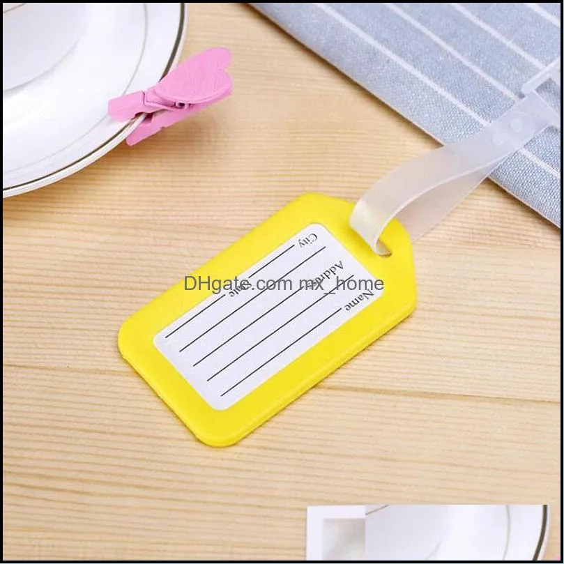 PVC Plastic Luggage Tag Holder Labels Strap Name Address ID Suitcase Bag Baggage Travel Luggage label boarding pass
