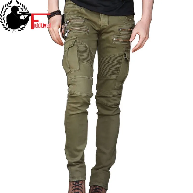 Mäns jeans casual biker jeans mode design skinny hiphop män byxor 29-36 210518