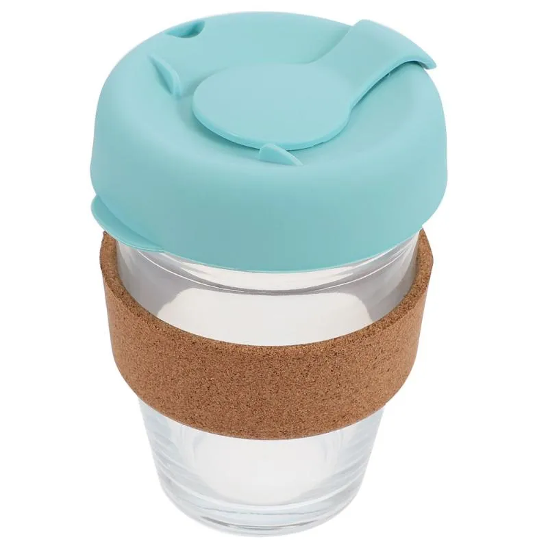 Mugs 400ml Glass Travel Mug With Silicone Sleeve Car Coffee Cup Lid