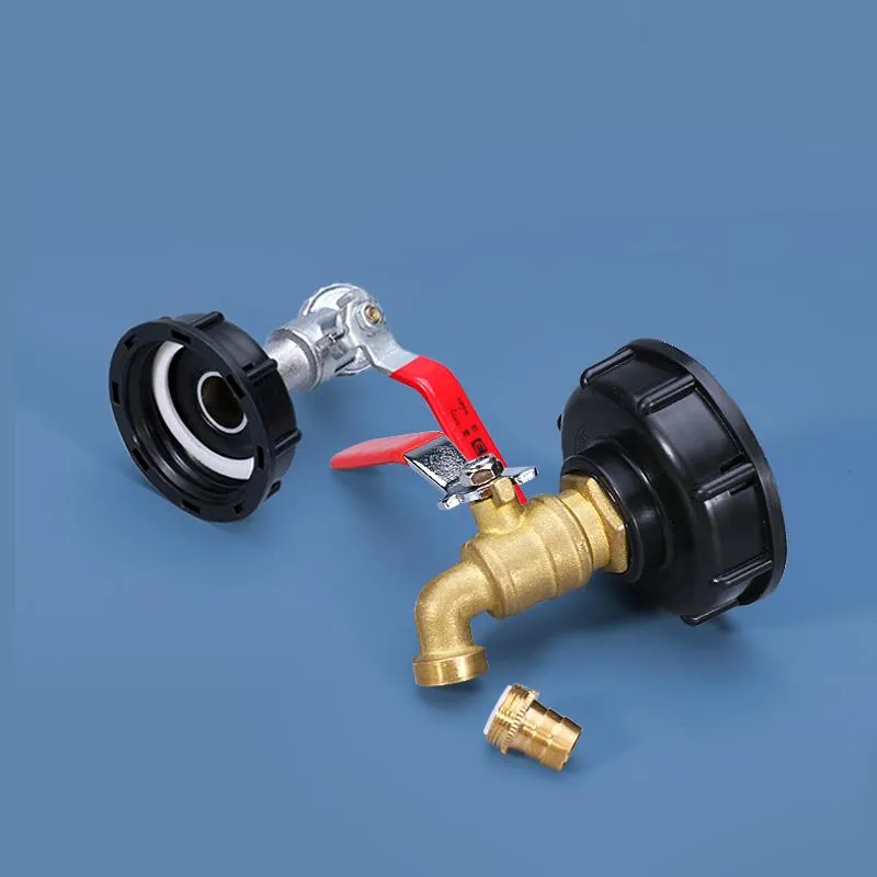 Equipamentos de rega Engrossar o adaptador de tanque de bronze ibc 1/2 '' 3/4 '' de alta qualidade Jardim Mangueira Torneira Válvula de Irrigação Acessórios