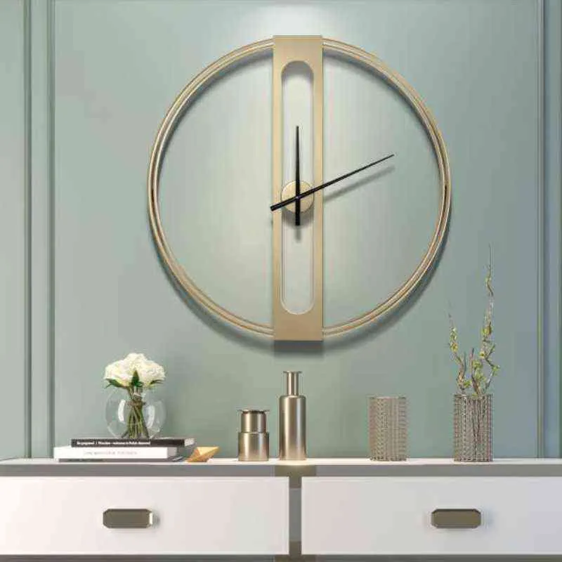Nordic Luxury Wall Clock Modern Design Grote Minimalistische Goud Creatieve Wandklok Metalen Mute Woonkamer Klok Home Decorzp50wc H1230