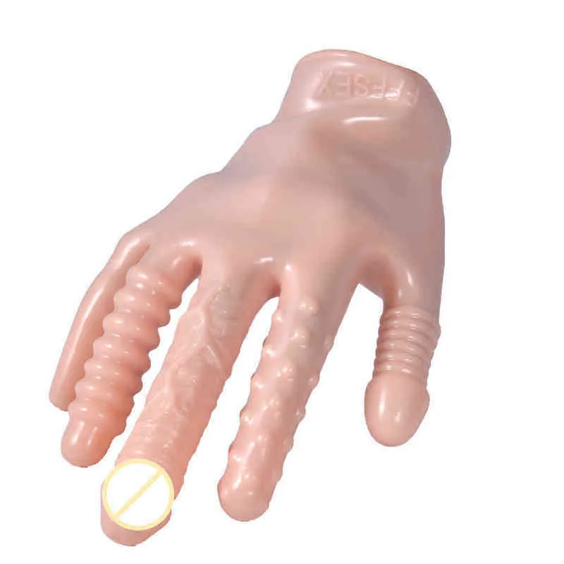 NXY SM Sex Adult Toy Soft Silicone Finger Palm Female Masturbator g Spot Stimulation Dildo Couples Flirt Toys Elastic Force Gloves Massage1220