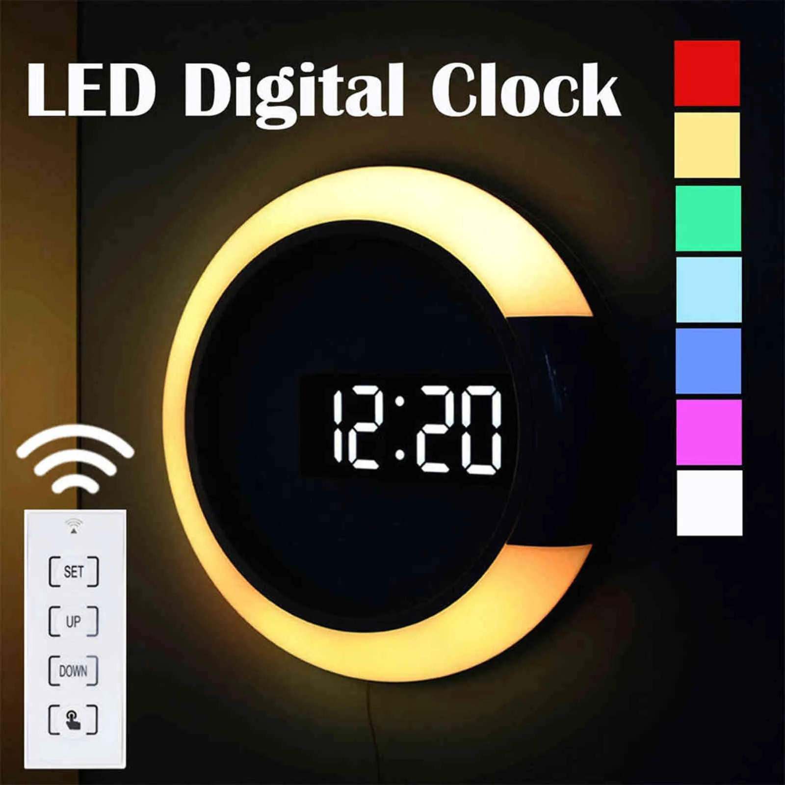Amazon.com: ALANAS Large Digital Clocks with Date/Temperature Display, Dual  Alarms with Classic Music Ring, 5 Level Dimmer, Plug in Electronic Alarm  Clock for Bedroom, No Snooze : Home & Kitchen