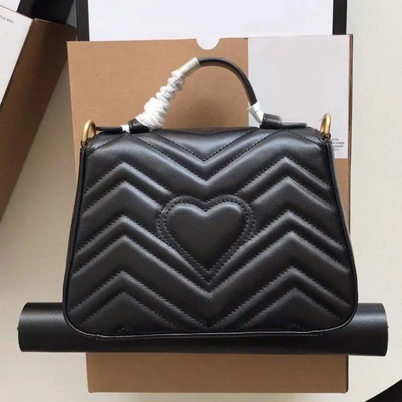 Fashion Love Heart Wave Pattern Handbags Satchel Real Leather Quilted Shoulder Bag Adjustable Strap Crossbody Purse Women Tote Bags Flap Bag