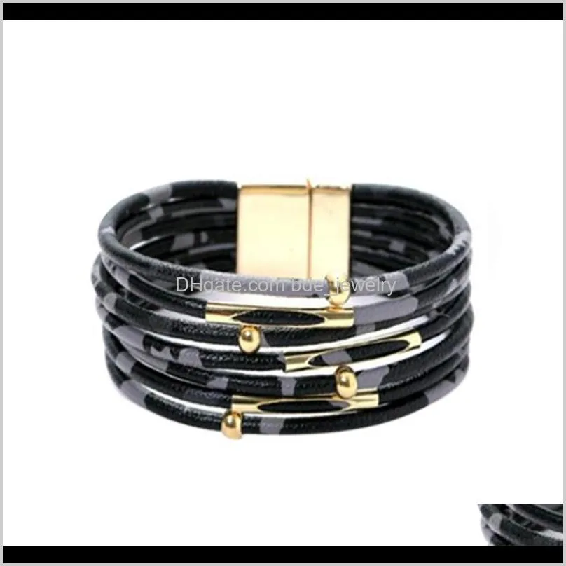 daily accessories magnetic clasp party round travel women bracelet gift multilayer dating leopard bar ktv pu leather cuff