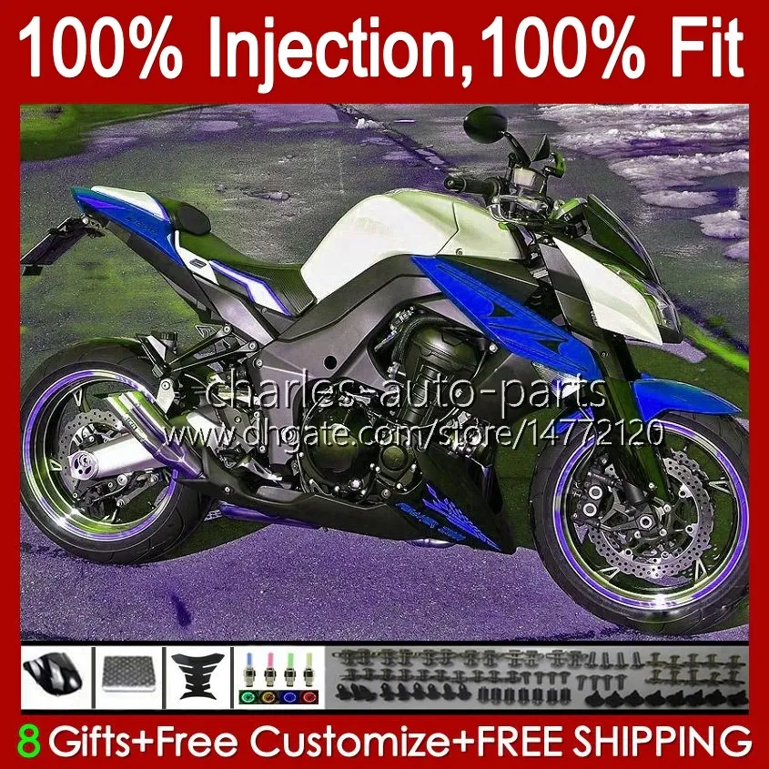 Injection Mold Fairings For KAWASAKI NINJA Z-1000 Z 1000 R 2010-2013 Years Bodys 15No.6 Z-1000R Z1000 10 11 12 13 Z1000R 2010 2011 2012 2013 OEM Bodywork blue silvery