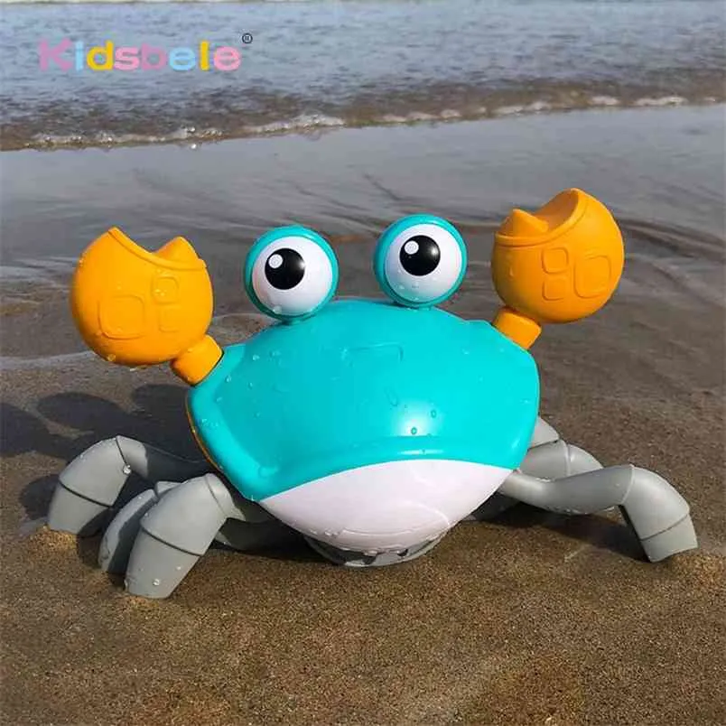 Venda Bath Brinquedos Big Crab Relógio Bebê Infantil Água Clássico Brinquedo Praia Para Banheira de Arrasto Verão Crianças 210712