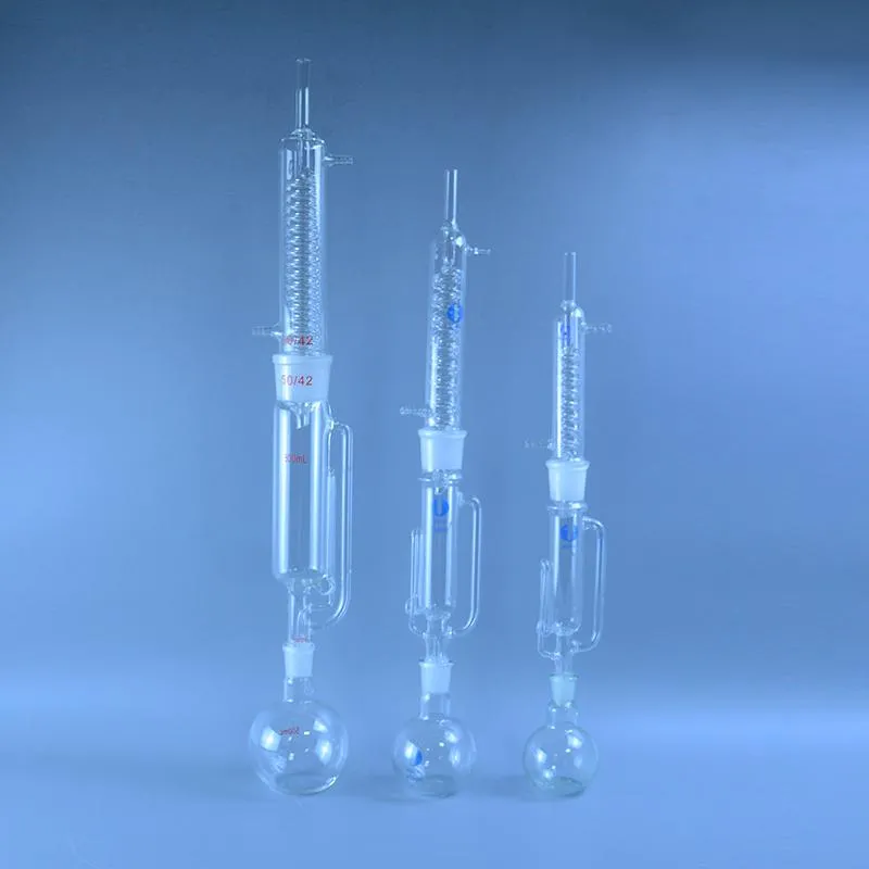 Dostawy laboratoryjne 150 ml / 250ml / 500 ml szklany skraplacz ekstraktora Soxhlet i korpus z zestawem szkła szkła