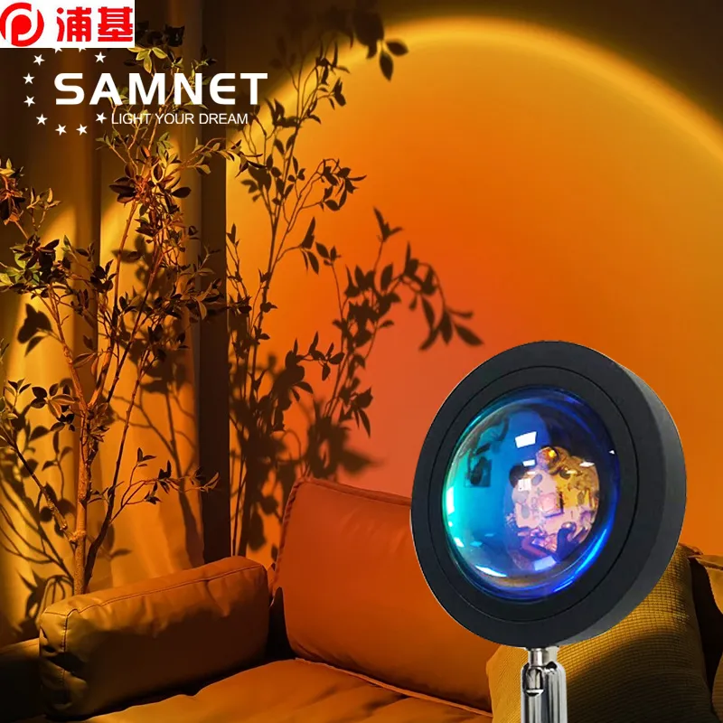 Sunset Projection Night Lights Live Broadcast Background Like Galaxy Projector Atmosphere Rainbow Lamp Decoration For Bedroom