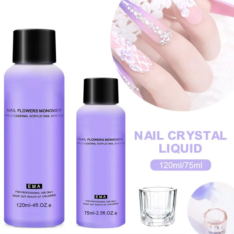 Nail Polish Acrylic Liquid Monomer 75ml/120ml For Extension Carving Non-Yellowing Home Salon