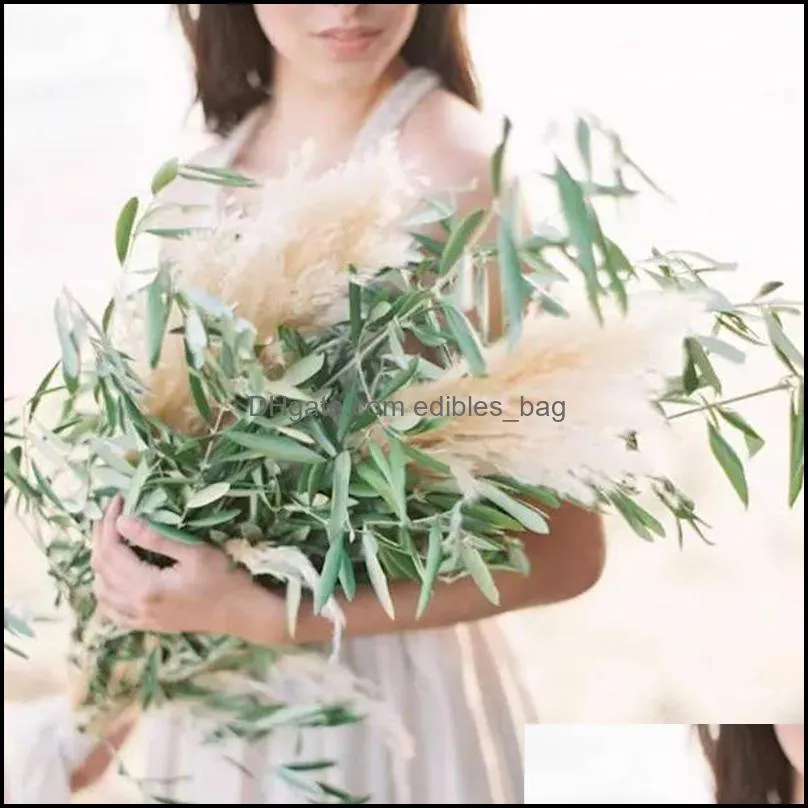 Decorative Flowers & Wreaths 85-120cm Pampas Grass Extra Large Natural White Dried Bouquet Fluffy For Boho Vintage Style Home Wedding