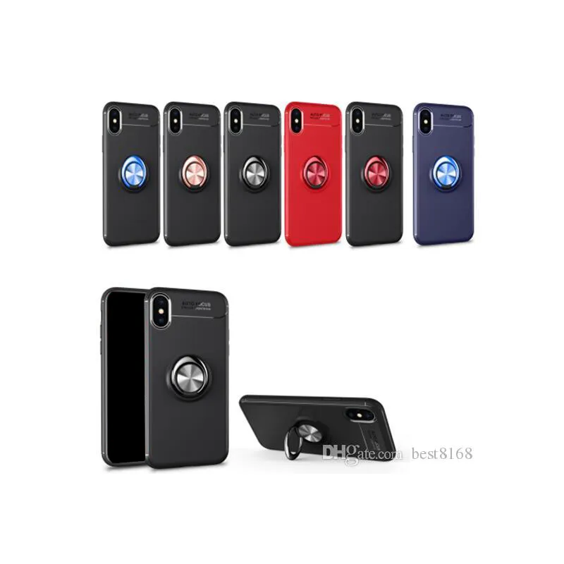 İPhone 15 için araba tutucu metal parmak yüzüğü braket kılıfları artı 14 max Pro 13 12 11 xr xs 8 7 Kapak Yumuşak TPU Lüks Defender Hibrid Destek Manyetik Araç Montajı Arka Cilt