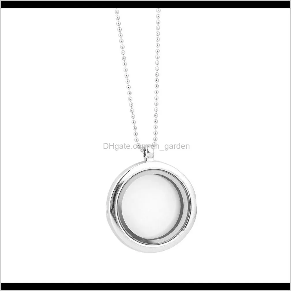 30mm round magnetic floating locket glass photo living charm memory locket diffuser with 70 cm ps1330