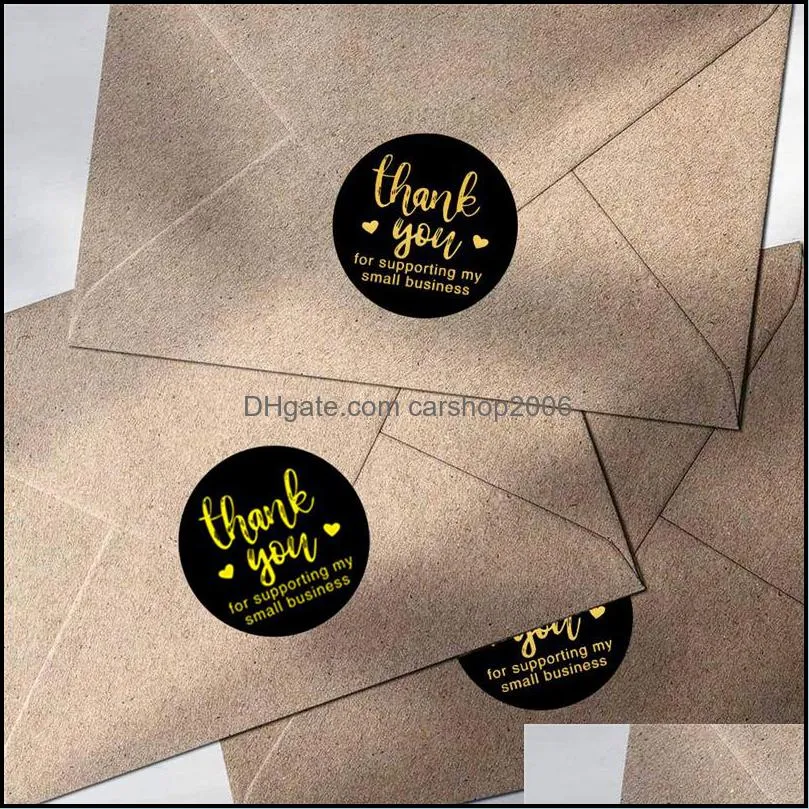 500pcs/roll `Thank You for Supporting My Small Business` Stickers for Packaging Shipping 1.5 Inch Round Seal Labels JK2102KD