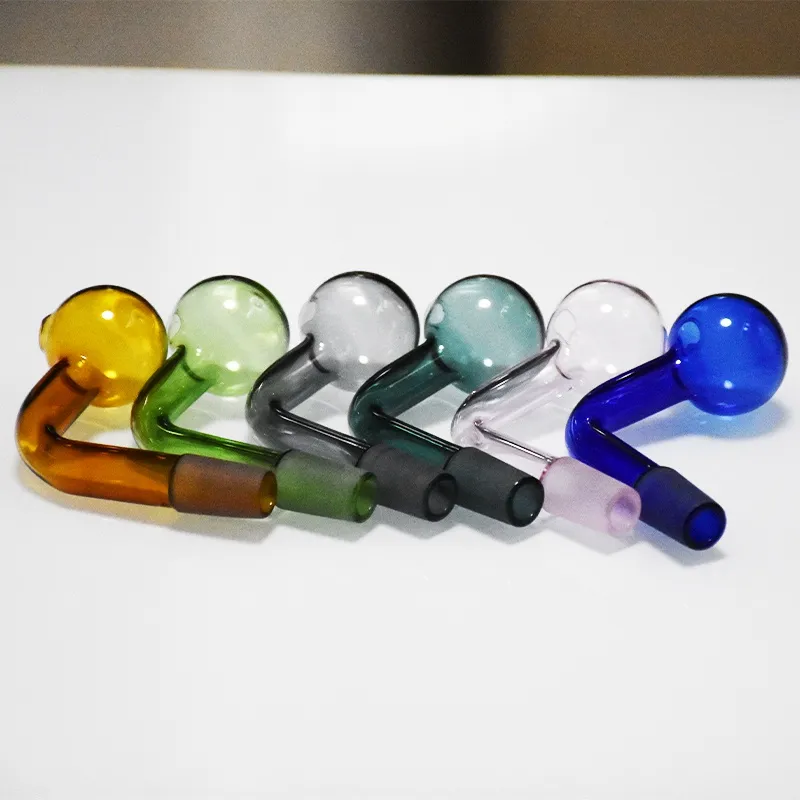 14mm male joint Thick pyrex glass transparent oil burner pipes bowl for rig water bubbler bong adapter tobacco nail 30mm big bowls for smoking with 6 colors