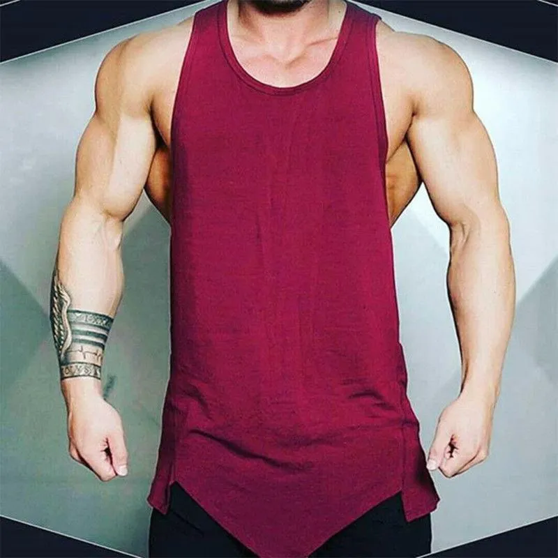 Men's Tank Tops Bodybuilding Clothing Men Gym Stringer Sleeveless Shirt Fitness Tanktop Mens Work Out Vest Muscle254E