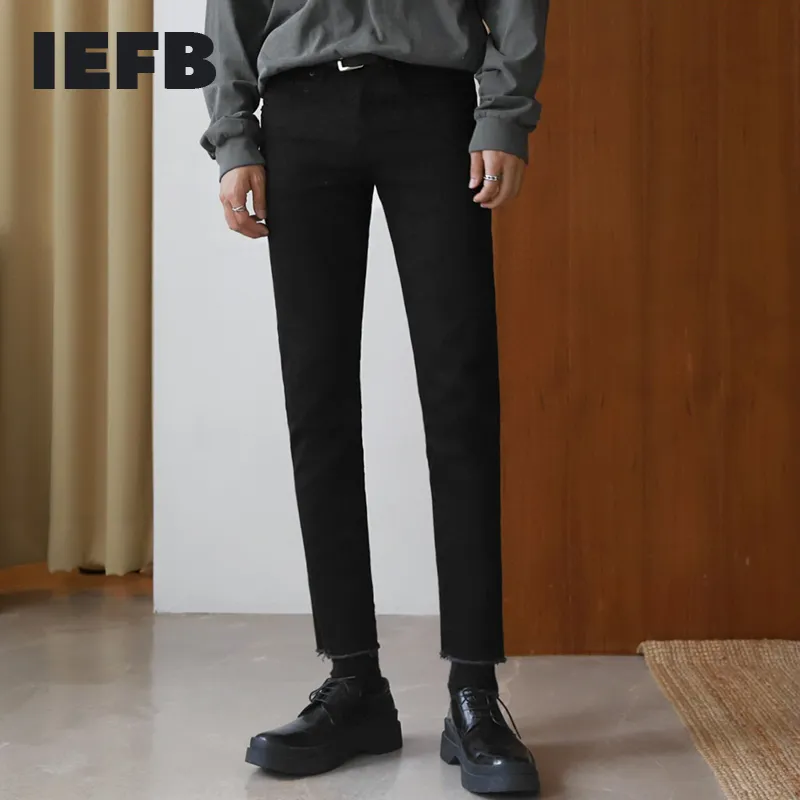 IEFB homens negros jeans magro leggings elástica denim ankle-comprimento calças primavera coreano moda casual calças macho 9y6002 210524