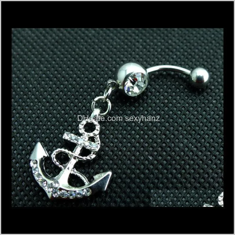 D0438 The anchor style Belly Button Navel Rings mix colors navel belly ring ,body piercing jewelry