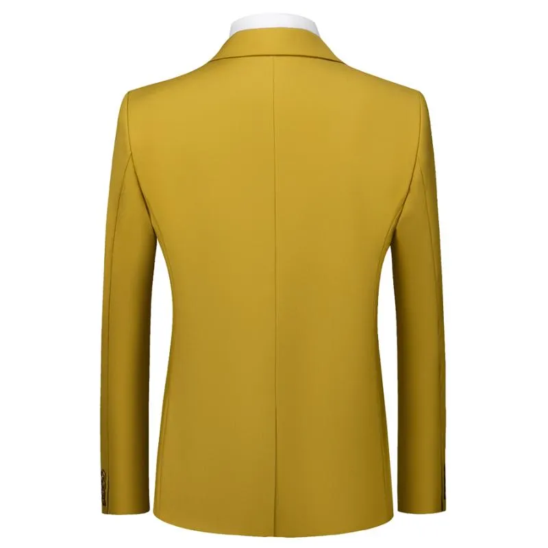 Rsfocus Dark Yellow Casual Blazer Men 2021 Fashion Stylish Solid Wedding Party Outwear Prom Dress Male Formal Blazers XZ084 Mens Suits From 63 25 DHgate