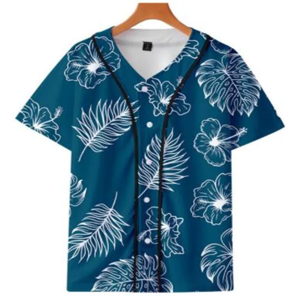 Herenhonkbal Jersey 3D T-shirt Gedrukt Button Shirt Unisex Zomer Casual Underders Hip Hop Tshirt Tieners 062