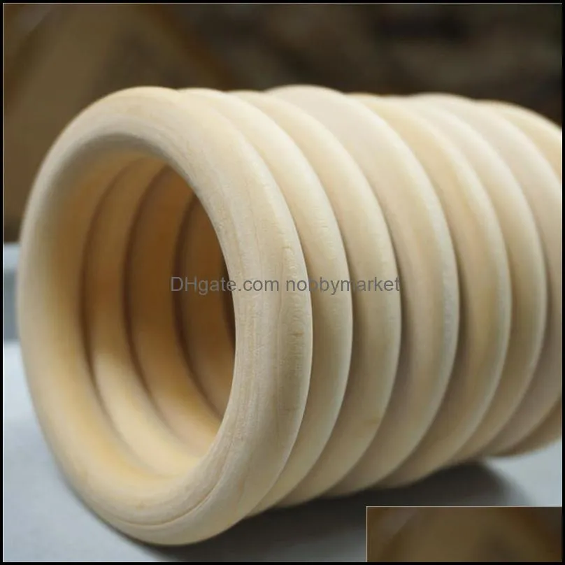 200pcs Good Quality Wood Teething Beads Wooden Ring Beads For DIY Jewelry Making Crafts 15 20 25 30 35 mm