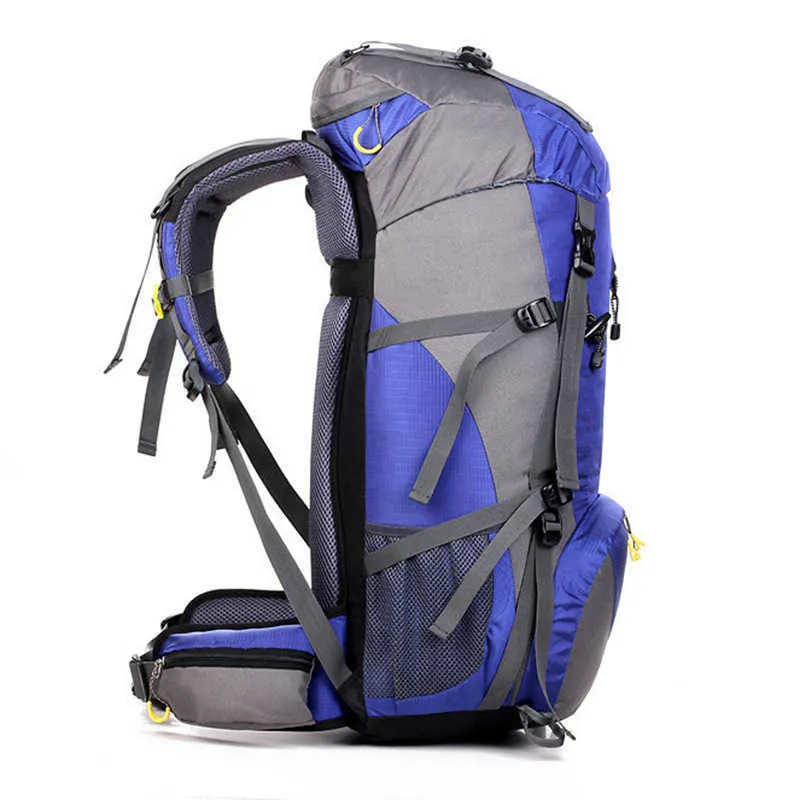 Sac à dos de trekking en plein air 50L, sac à dos de camping de randonnée imperméable, sac à dos pour hommes pour équipement de camping d'alpinisme Y0721