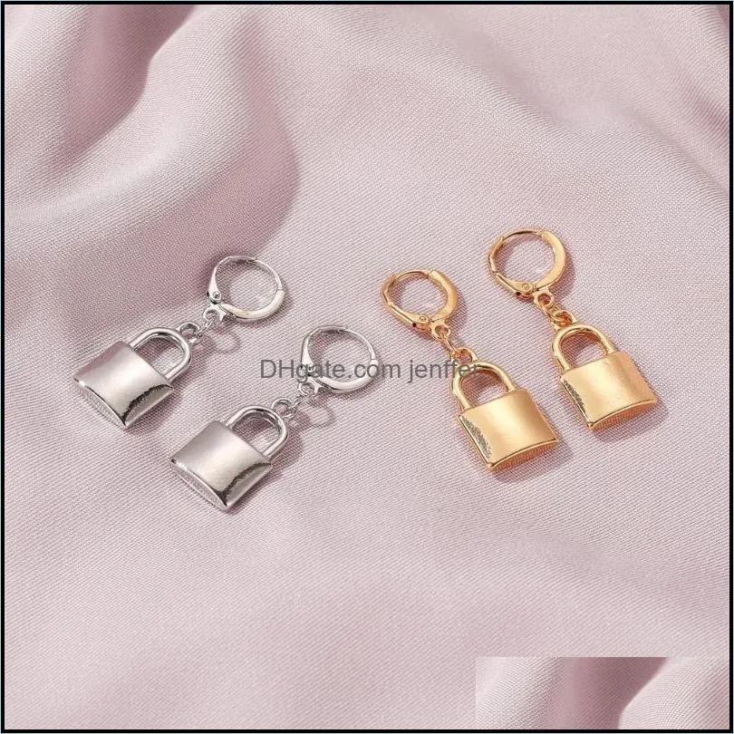 Fashion Design Korean Charm Lock Earrings 2021 Gold Color Small Safety Pin For Women,Fashion Statement Earring Dangle & Chandelier