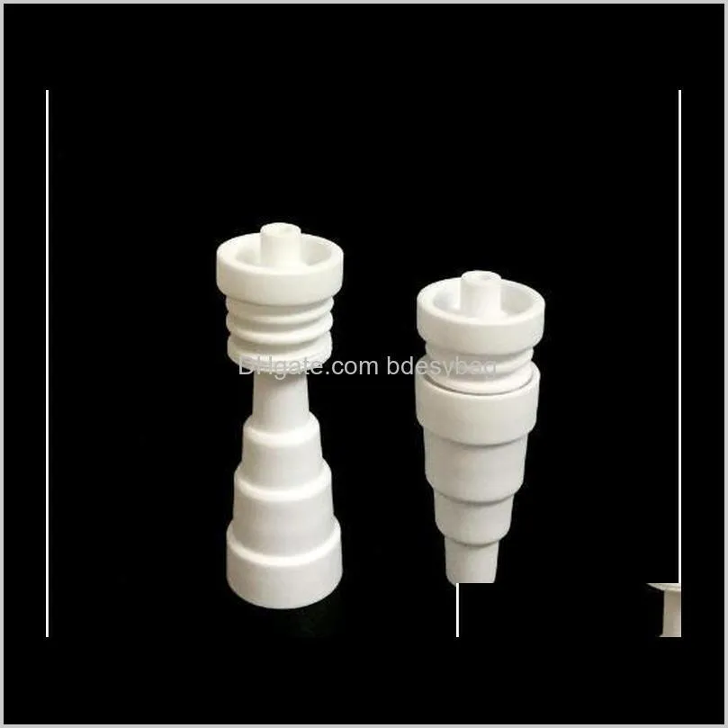 factor price 50pcs per lot 6 in 1 domeless ceramic nail 10mm 14mm 18mm male & female joint ceramic nails vs titanium nail
