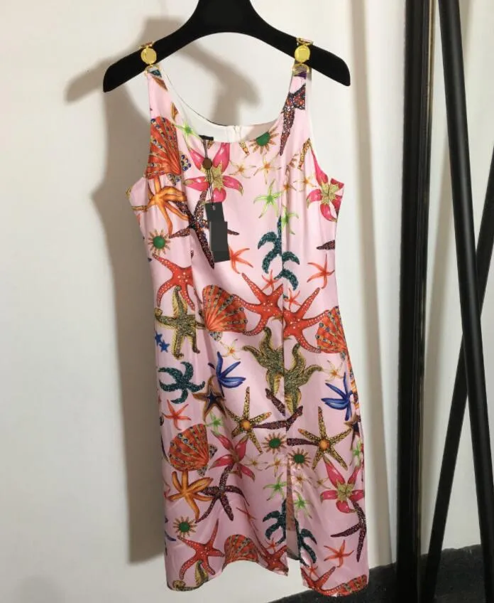 Vestido de verano con tirantes finos para mujer, vestido de diseñador con animales marinos, vestidos de fiesta de noche para mujer