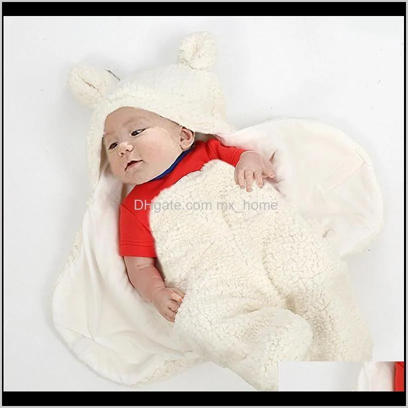 Thick warm plush baby swaddle Cartoon panda modeling Newborn Baby Sleeping Wrap Blanket Photography Prop for babies Boys Girls