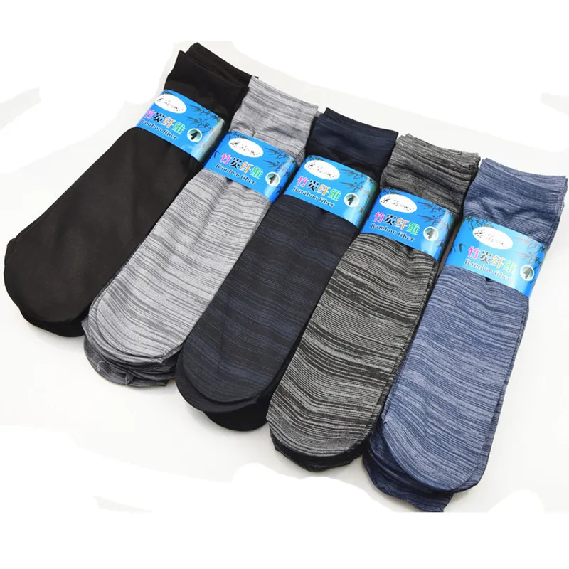 Bamboo Carbon Fiber Men Socks 7 Colors Silk Sock for Gift Party Wholesale Price Fashion Hosiery