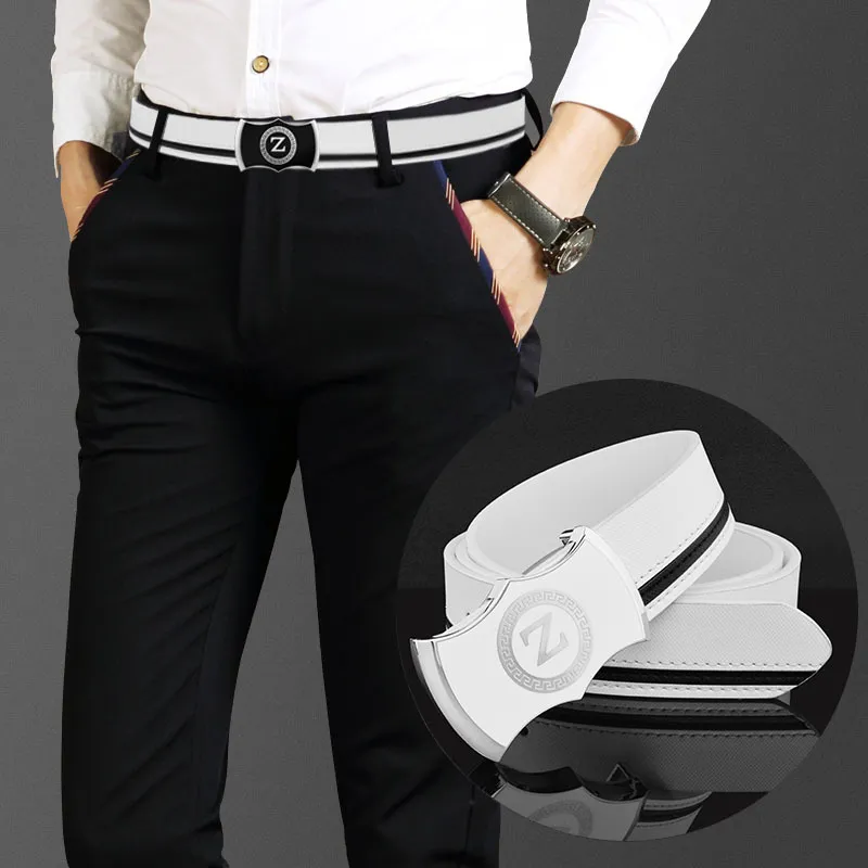 在庫あり即納 高級ブランドベルトユースベルトメンズ韓国ファッションブランドカジュアル用途の広い革白若者のズボンのコントラストカラー セット特価 ファッションアクセサリー ベルト アクセサリー Hrms Unistal Com