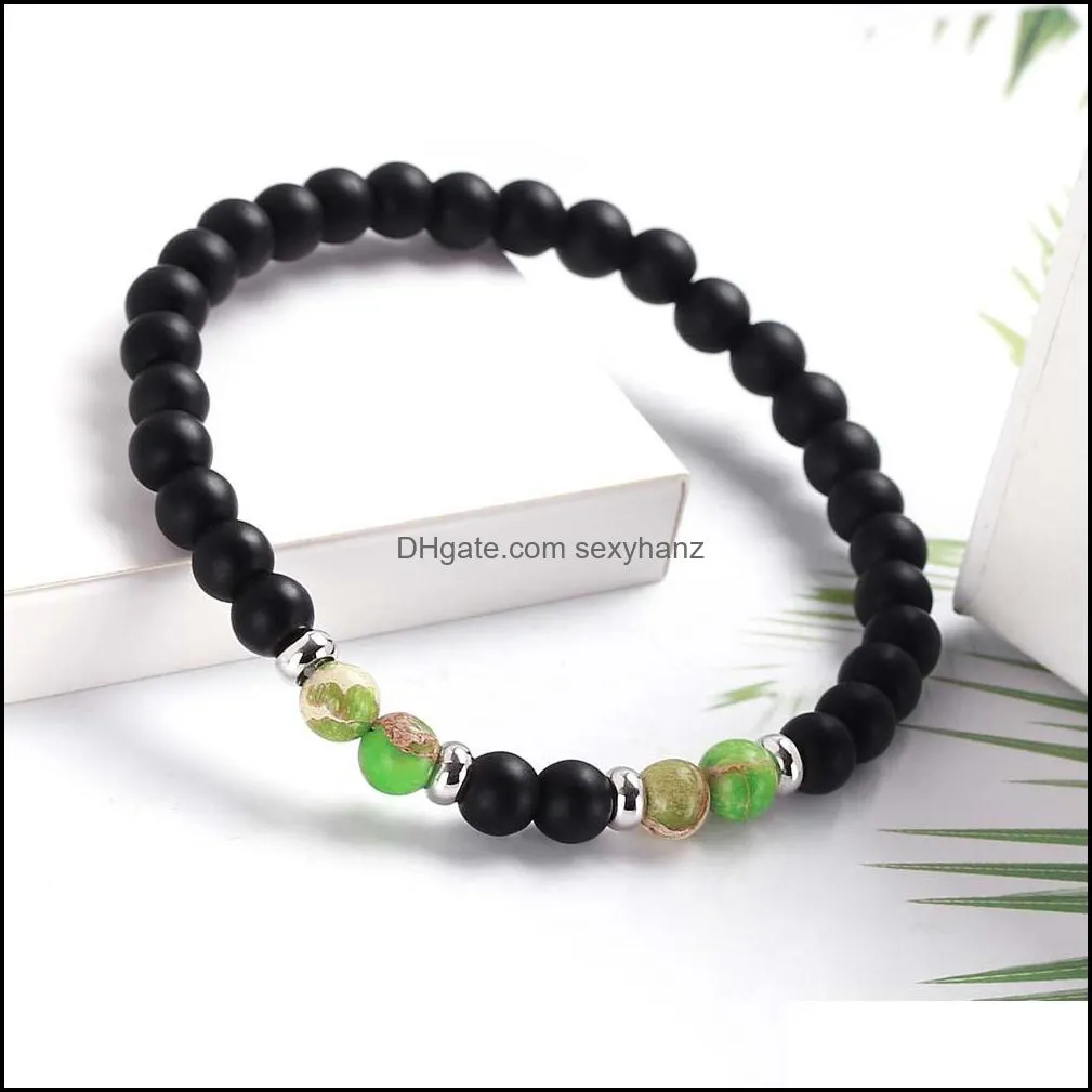 Chakra Bracelet Men Black Lava Healing Balance Beads Reiki pretty Prayer Natural Stone Yoga Bracelet For Women Stone Bead Bracelet